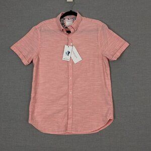 NEW Denim & Flower Shirt Short Sleeve Button Down Sz Medium Pink